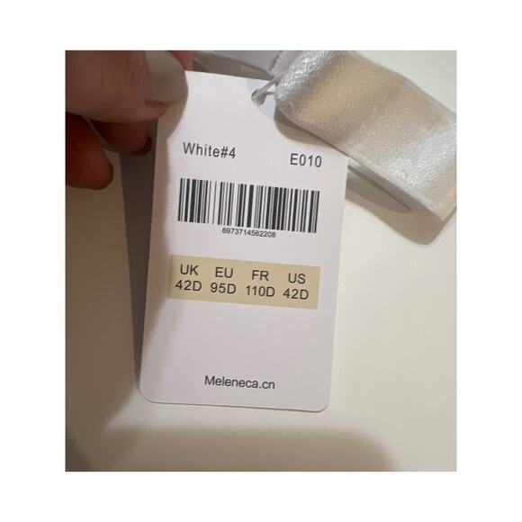 Meleneca No Boundaries Full Coverage Underwire Bra White NWT 42D - Picture 4 of 7